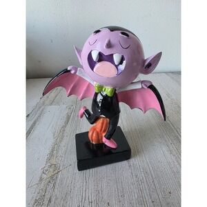 Ghoulish Dracula statue purple pink figurine shabby chic Halloween pumpkin funny